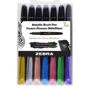 Zebra Metallic Brush Pen Set - 7 Pack